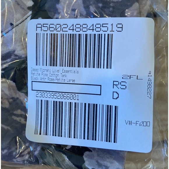 NEW Isaac Mizrahi Live Floral Pima Cotton Tank Top Petite Large PL Women’s Black - Picture 8 of 8